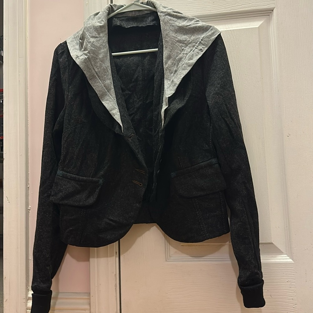 Wool jacket blazer lie with hoodie